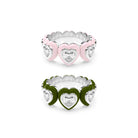 Heart Enamel Bauble Pop Ring Duo - Octonov 