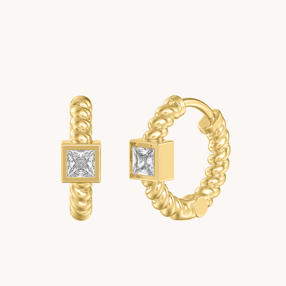 Square Diamond Huggies - Octonov 
