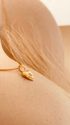 Vintage Heart Studded Minimal Necklace with Snake Chain - Octonov 