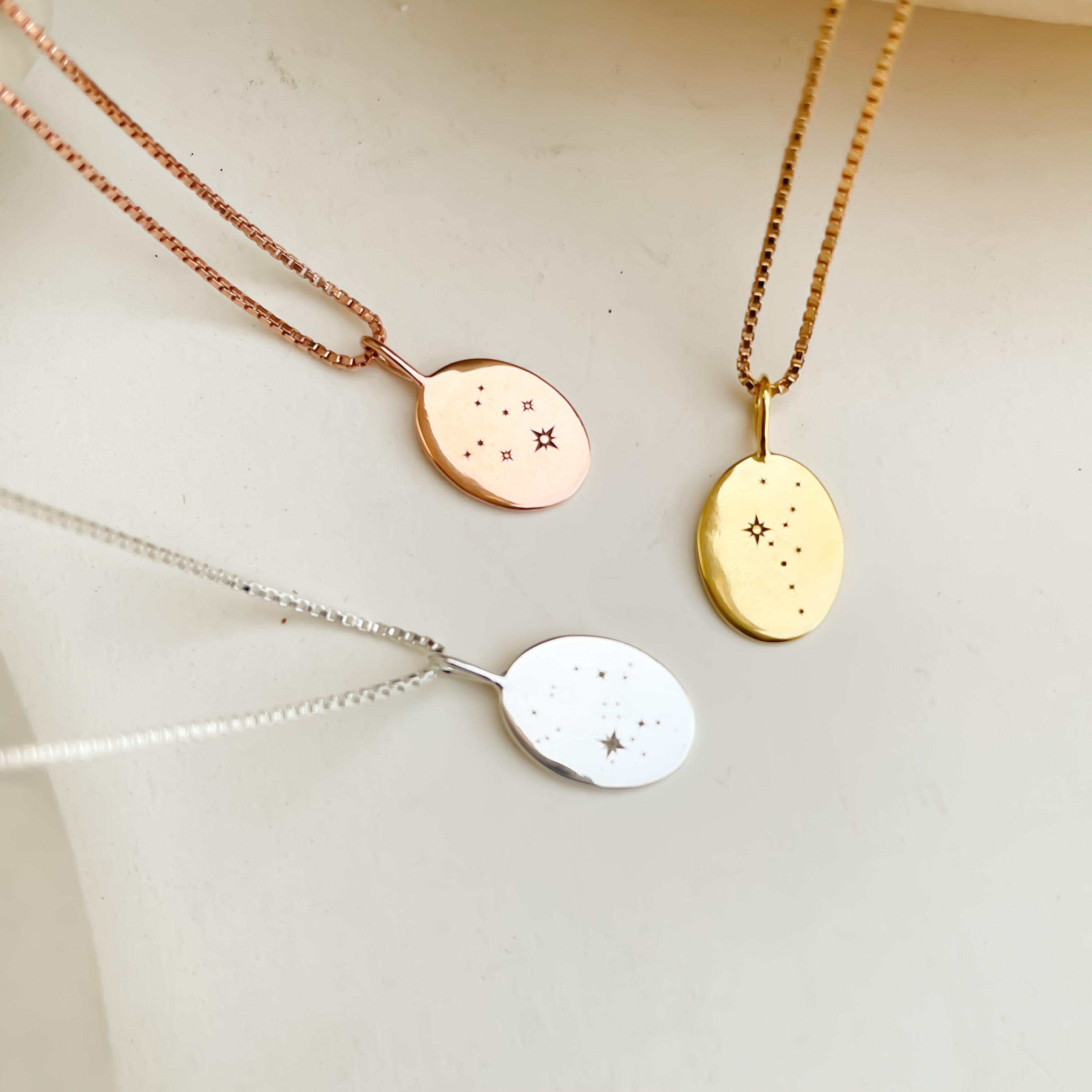 Engraved Zodiac Constellation Necklace, Personalised Zodiac Signs Necklace - Octonov 