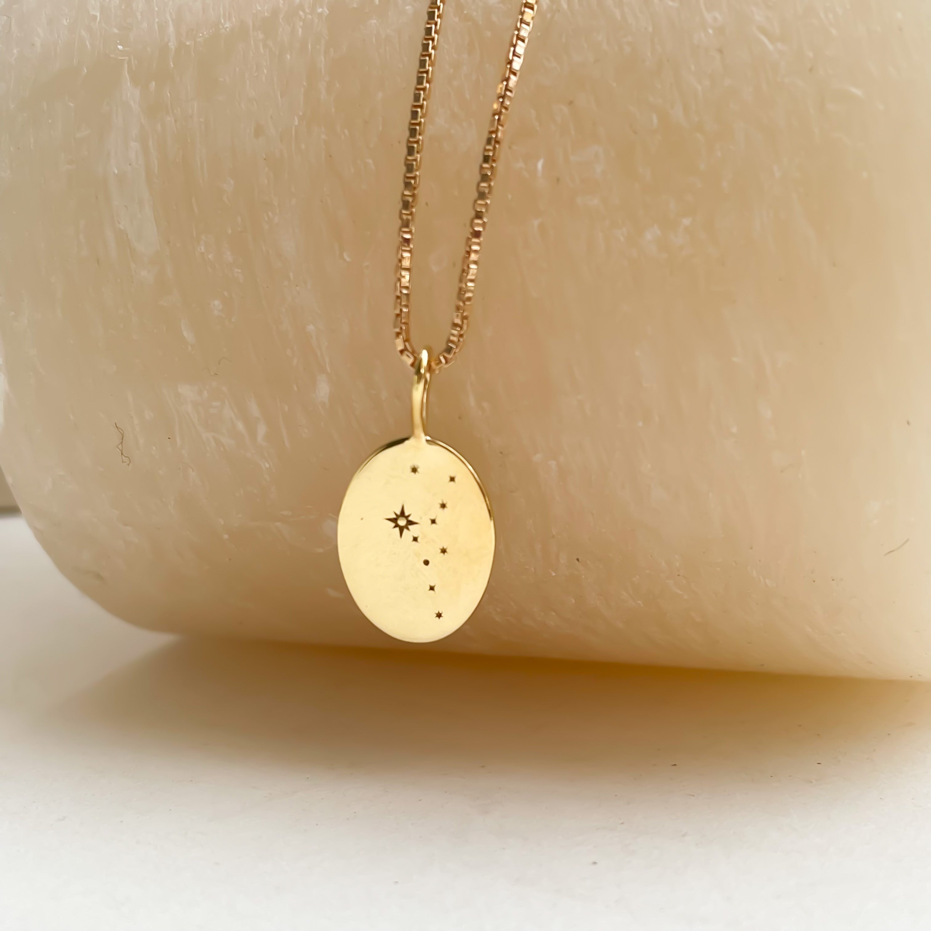 Engraved Zodiac Constellation Necklace, Personalised Zodiac Signs Necklace - Octonov 