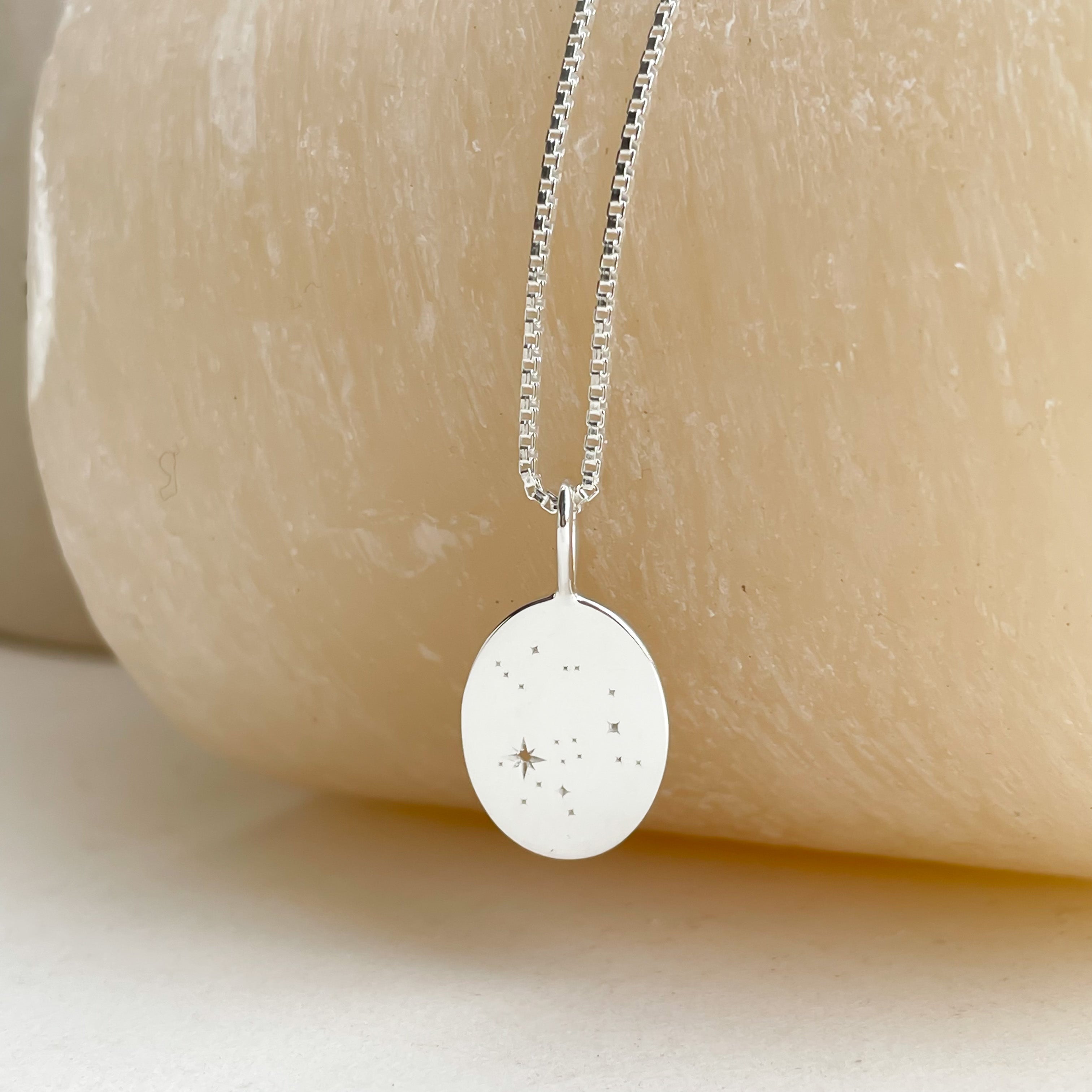 Engraved Zodiac Constellation Necklace, Personalised Zodiac Signs Necklace - Octonov 