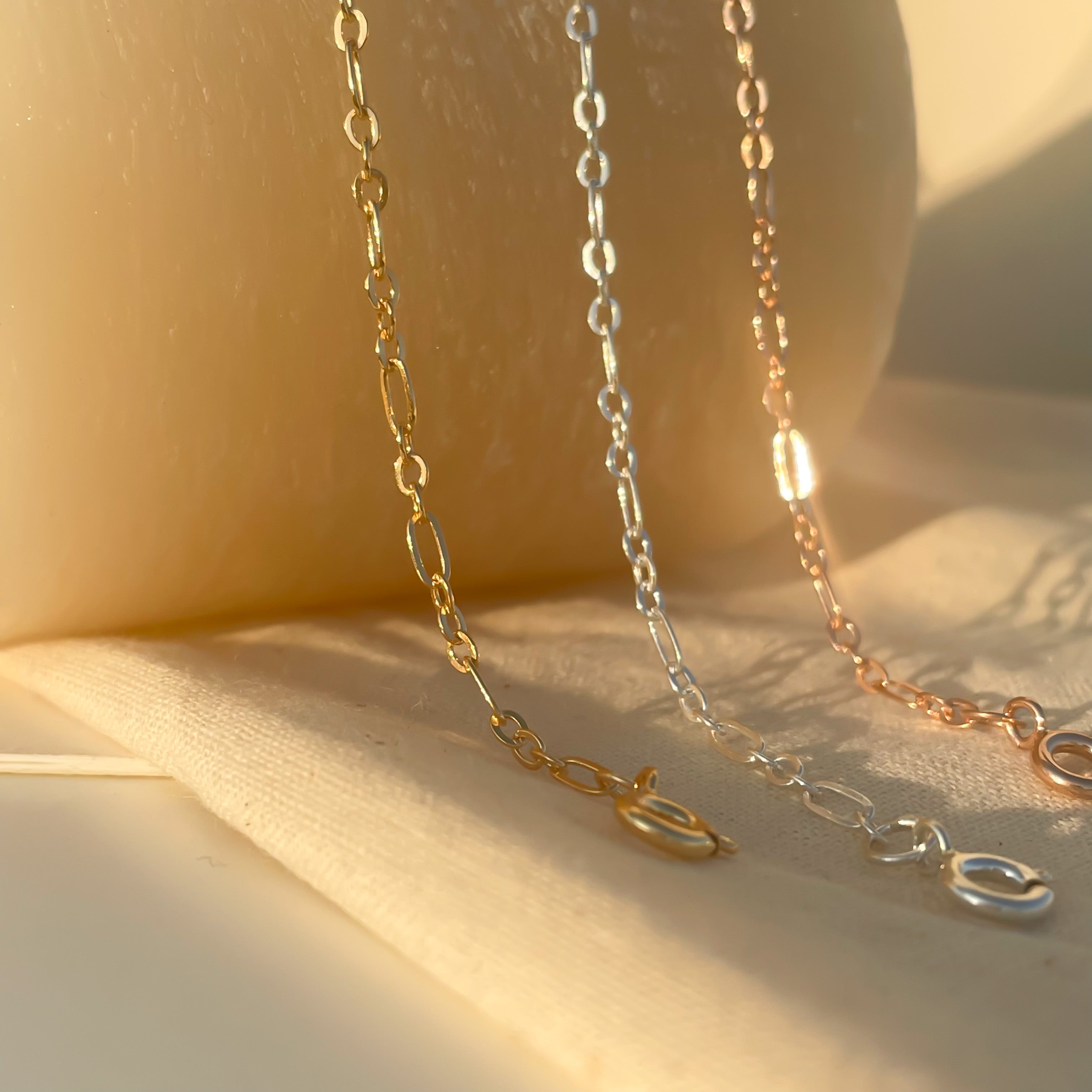 Dash and Dot Paperclip Chain Bracelet - Octonov 