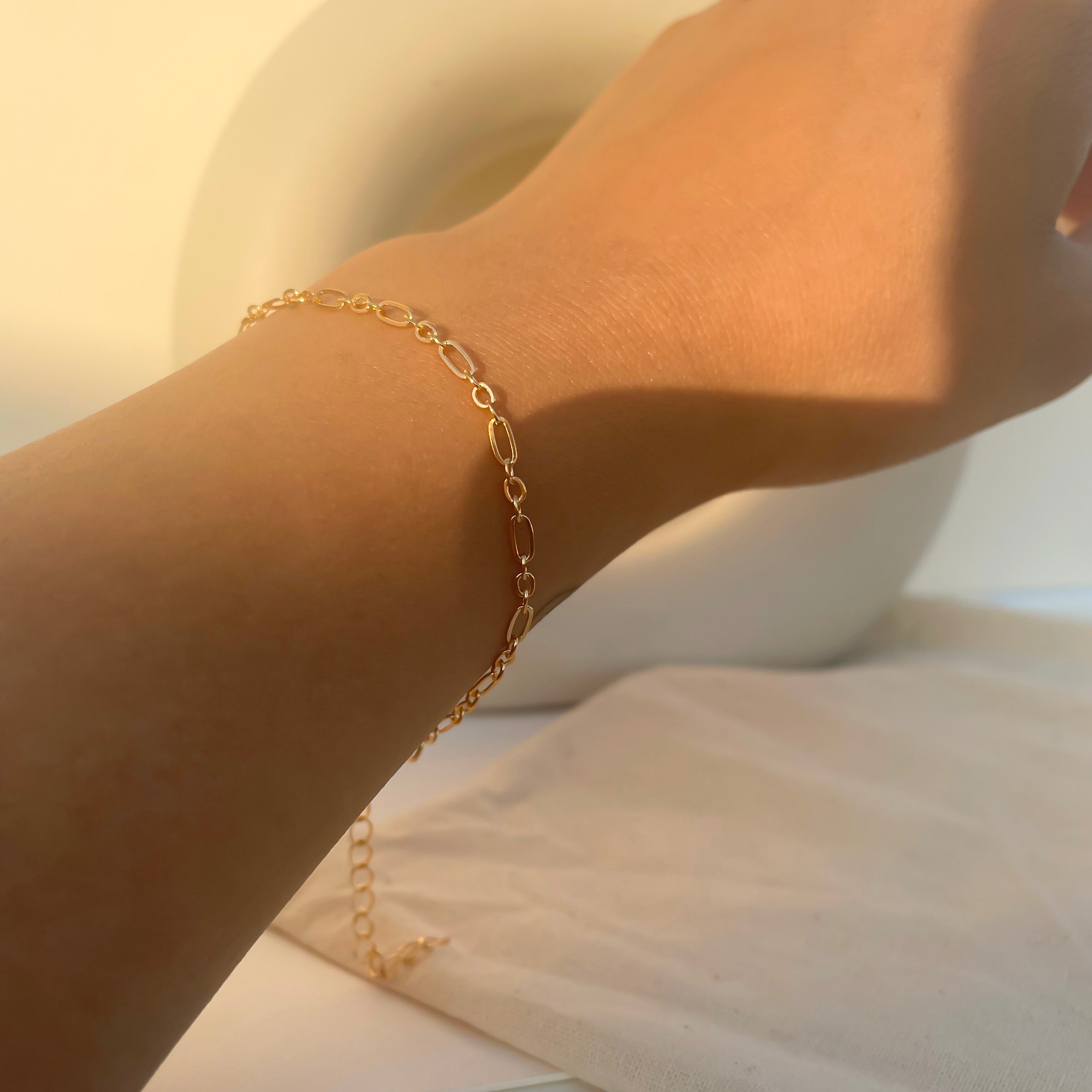 Dash and Dot Paperclip Chain Bracelet - Octonov 